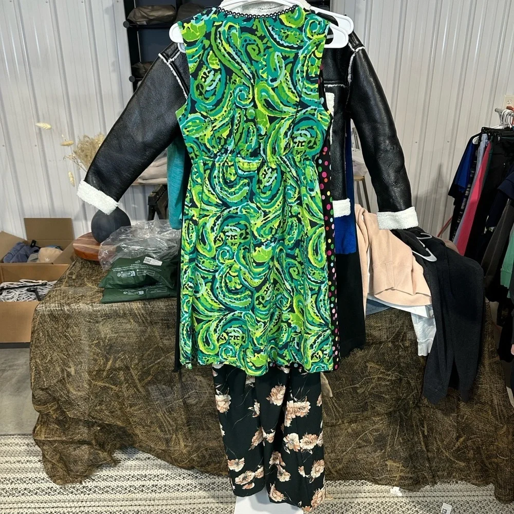 Merona Blue and Green Patterned Jumpsuit